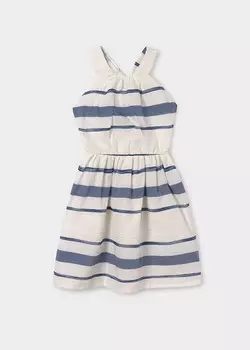 Платье в полоску для девочек цвета Colbalt MAYORAL