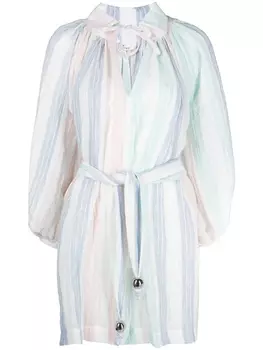 Платье в полоску с поясом Lisa Marie Fernandez, белый