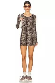 Платье в рубчик «челси» Frankies Bikinis, цвет cheetah