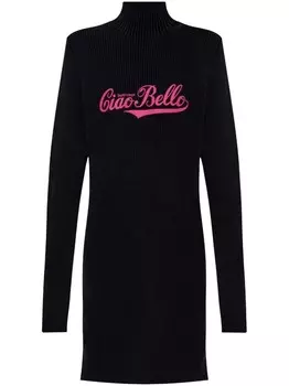Платье в рубчик Ciao Bello Balenciaga, черный