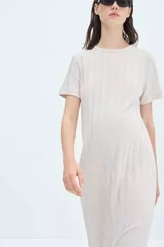 Платье в рубчик для мамы H&M, бежевый