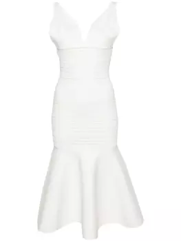 Платье в рубчик Frame Detail Victoria Beckham, белый