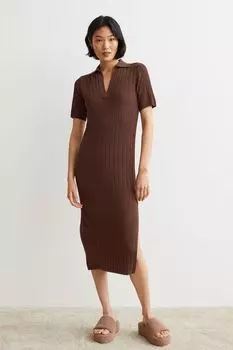 Платье в рубчик H&amp;M, коричневый