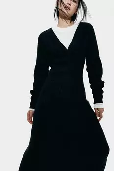 Платье в рубчик H&M, черный