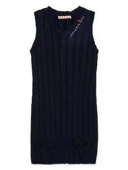 Платье в рубчик Marni Kids, синий
