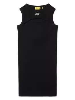 Платье в рубчик от Off-Stamp Off-White Kids, черный
