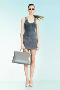 Платье в рубчик с эффектом потертости H&M, синий