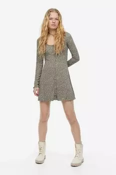 Платье в рубчик с кружевной отделкой H&M
