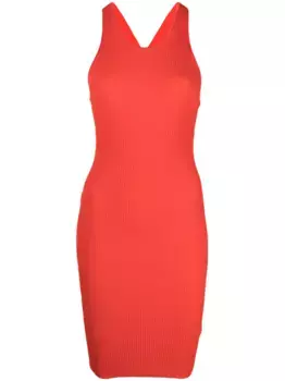 Платье в рубчик с вырезами Iceberg, красный