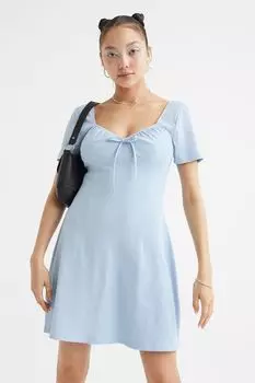 Платье в рубчик с завязками H&amp;M, светло-синий