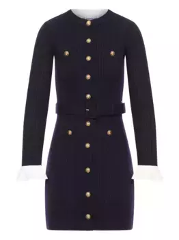 Платье в рубчик Self-Portrait, синий