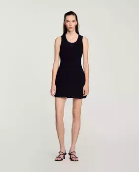 Платье в сочетании с майкой Sandro, черный