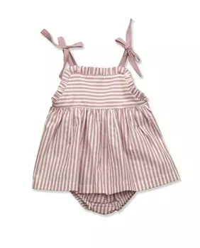 Платье в стиле Иисуса для девочки на бретелях с полосками BABID, розовый