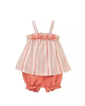 Платье в стиле Иисуса для девочки с рубашкой-поло в тон Dadati, коралловый