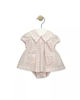 Платье в стиле Иисуса для девочки с трусиками в клетку BABID, розовый