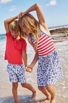 Платье в стиле каучук Seashore с бретелями Boden, синий