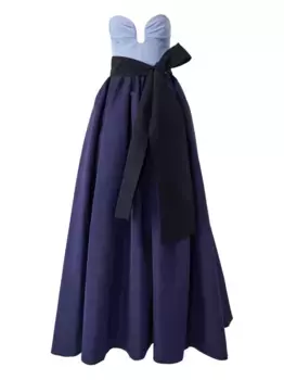 Платье в стиле колор-блок Carolina Herrera, синий