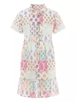 Платье в стиле пэчворк MC2 Saint Barth Kids, розовый