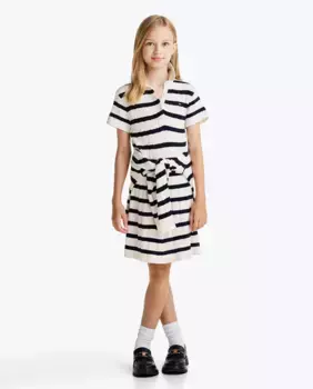 Платье в стиле поло с короткими рукавами, принт Tommy Hilfiger, белый