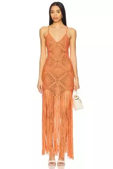 Платье в стиле вандеринг кроше Line & Dot, coral