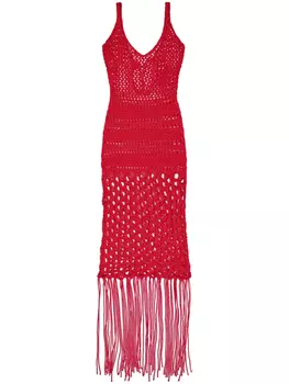 Платье в технике кроше Laneus, красный