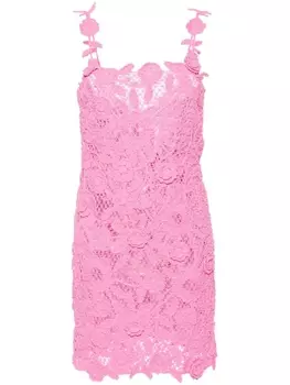Платье в технике кроше с цветочным узором Blumarine, розовый