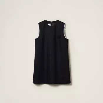 Платье в тонкую полоску Miu Miu, синий