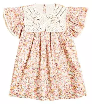 Платье Warisa из хлопка с цветочной отделкой, связанной крючком Louise Misha, мультиколор