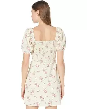 Платье WAYF U-Ring Bodice Mini Dress, цвет Ivory Whisper Floral