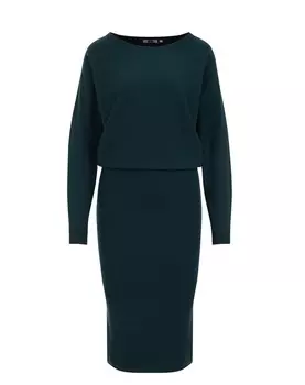 Платье WE Fashion Knitted dress, зеленый/еловый/темно-зеленый