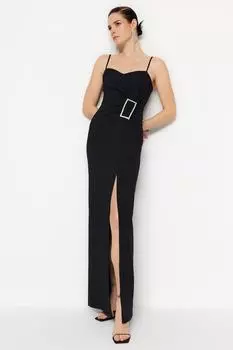 Платье вечернее Trendyol с аксессуарами, черный