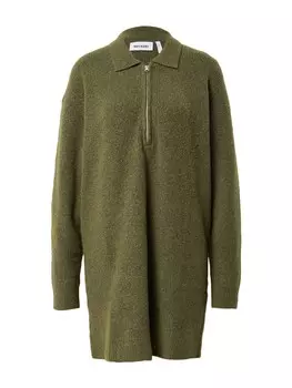 Платье WEEKDAY Knitted dress Nicki Pike, зеленый