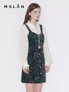 Платье вельветовое MSlan 24, зеленый