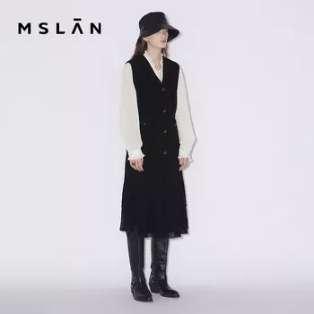 Платье весеннее MSlan без рукавов, черный