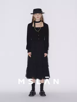 Платье весеннее Mslan в стиле ретро, черный