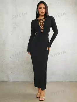 Платье весеннее Shein Bae, черный