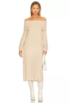 Платье WeWoreWhat Off The Shoulder Sweater, бежевый