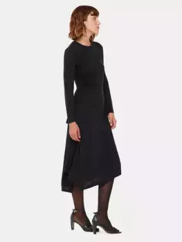 Платье Whistles Asymmetric Jersey Midi, черный