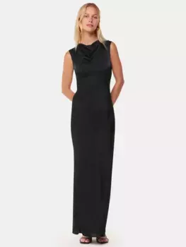 Платье Whistles Cowl Neck Satin Maxi, черный