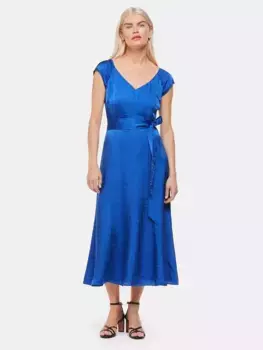 Платье Whistles Petite Arie Hammered Satin Midi, цвет cobalt blue