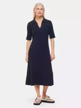 Платье Whistles Petite Rib Knit Midi, темно-синий