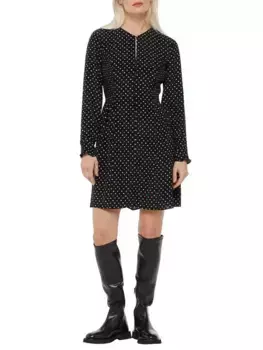 Платье Whistles Petite Scattered Hearts Flippy Mini, цвет black/multi