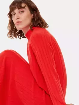 Платье Whistles Ribbed Knitted Midi, красный