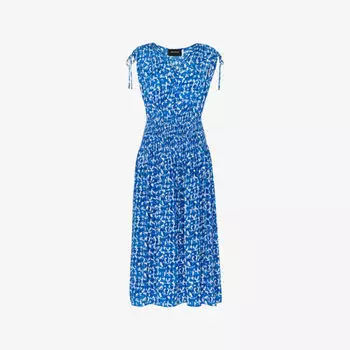 Платье Whistles со сборчатыми вставками и принтом, мультиколор