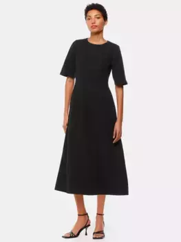 Платье Whistles Veda Linen Blend Midi, черный