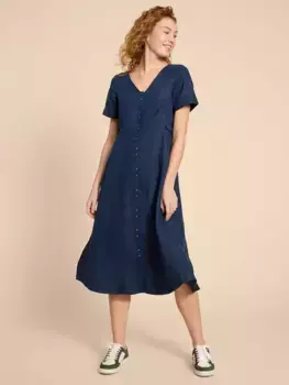 Платье White Stuff Ivy Linen Midi, цвет dark navy