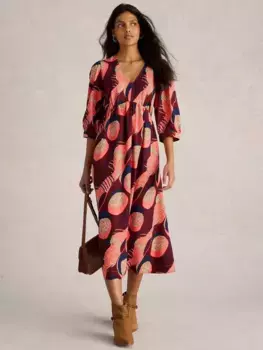 Платье White Stuff Lucy Empire Line Midi, цвет plum/multi