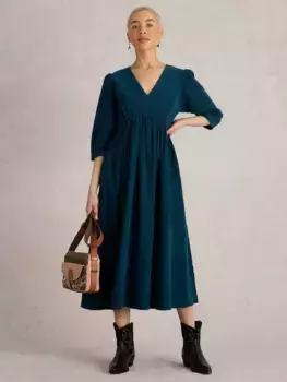 Платье White Stuff Lucy Organic Cotton Midi, цвет teal