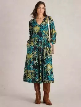 Платье White Stuff Megan Organic Cotton Blend, цвет black/multi