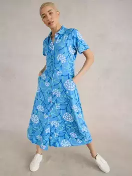 Платье White Stuff Rua Jersey Midi Shirt, цвет blue/multi
